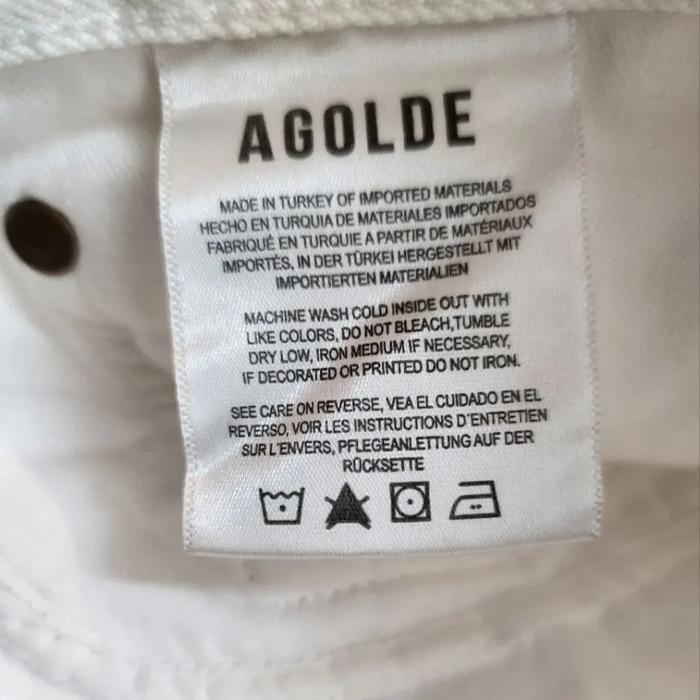 Agolde Parker Long Short Loose Fit Vintage Short Denim Jeans Dough Size 32